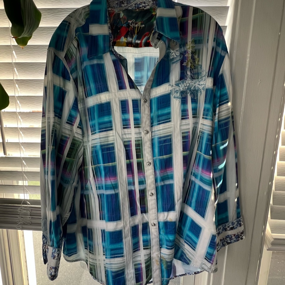 Robert Graham Vibrant Floral and Abstract Shirt 3XL